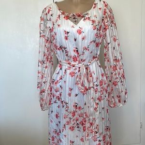 ALPER SCHWARTZ TONY RUCCO  ILGWU AFL-CIO VINTAGE Floral long sleeve Womens DRESS